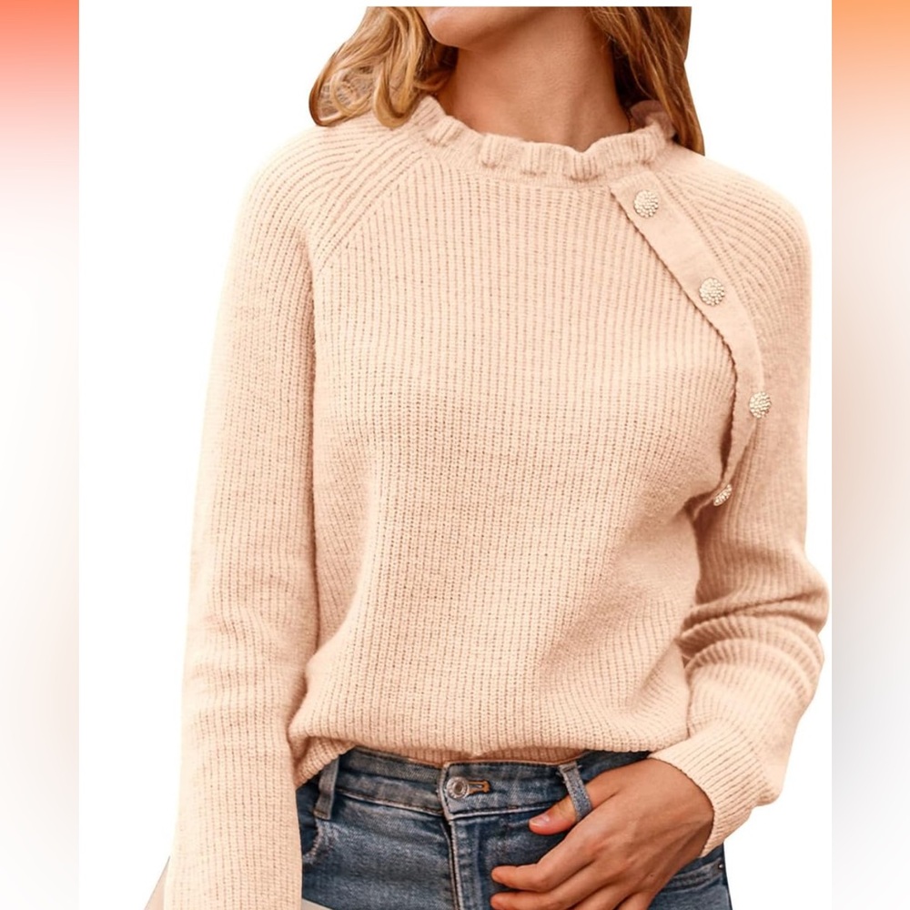 NWT Ruffle Crewneck Sweater